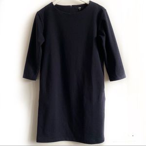 UNIQLO Cut-saw Dress in Dark Navy